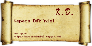 Kepecs Dániel névjegykártya