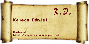 Kepecs Dániel névjegykártya